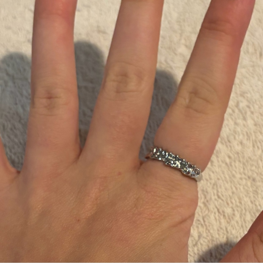 Vintage Silver Patterned Band Ring size 5